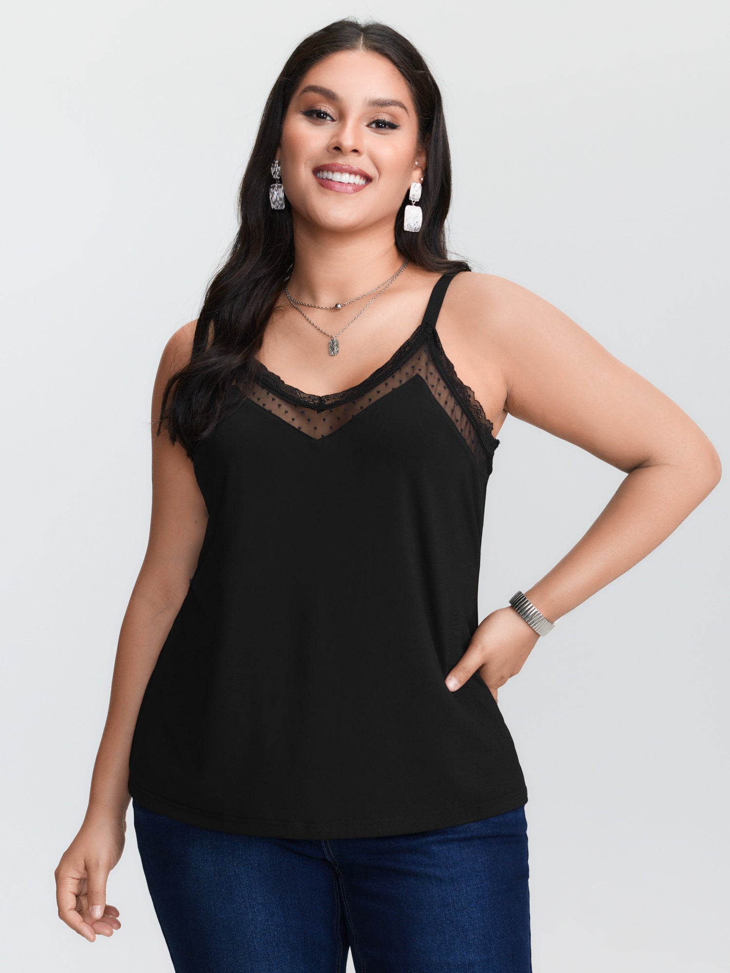 Büyük beden siyah örgü atlet,  - Cami Top Lace incelemesi ve fiyatı
